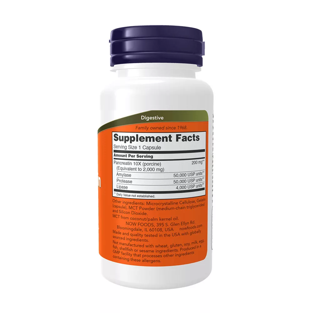 Now Foods Pancreatin 2000 - Digestive Support (100 Capsules)
